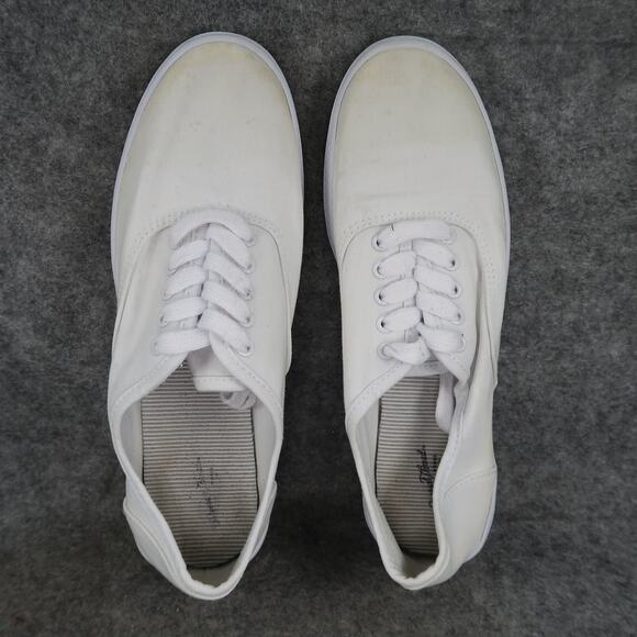 Universal Thread Shoes Womens 9 Casual Sneaker Fabric Lace Up Flat Comfort White - Picture 6 of 12